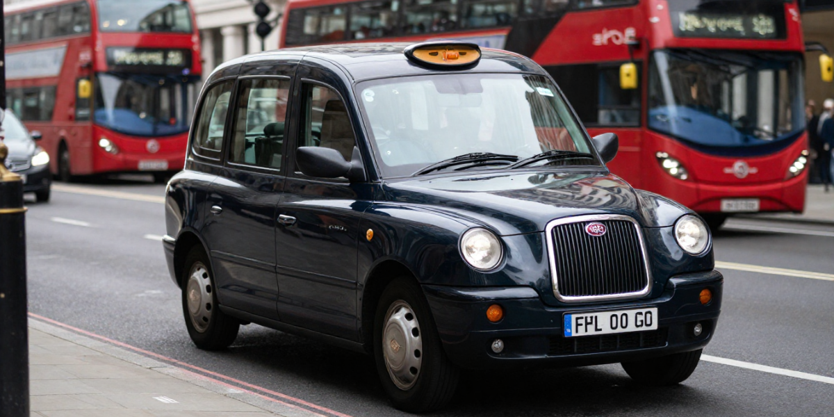taxi on uk road